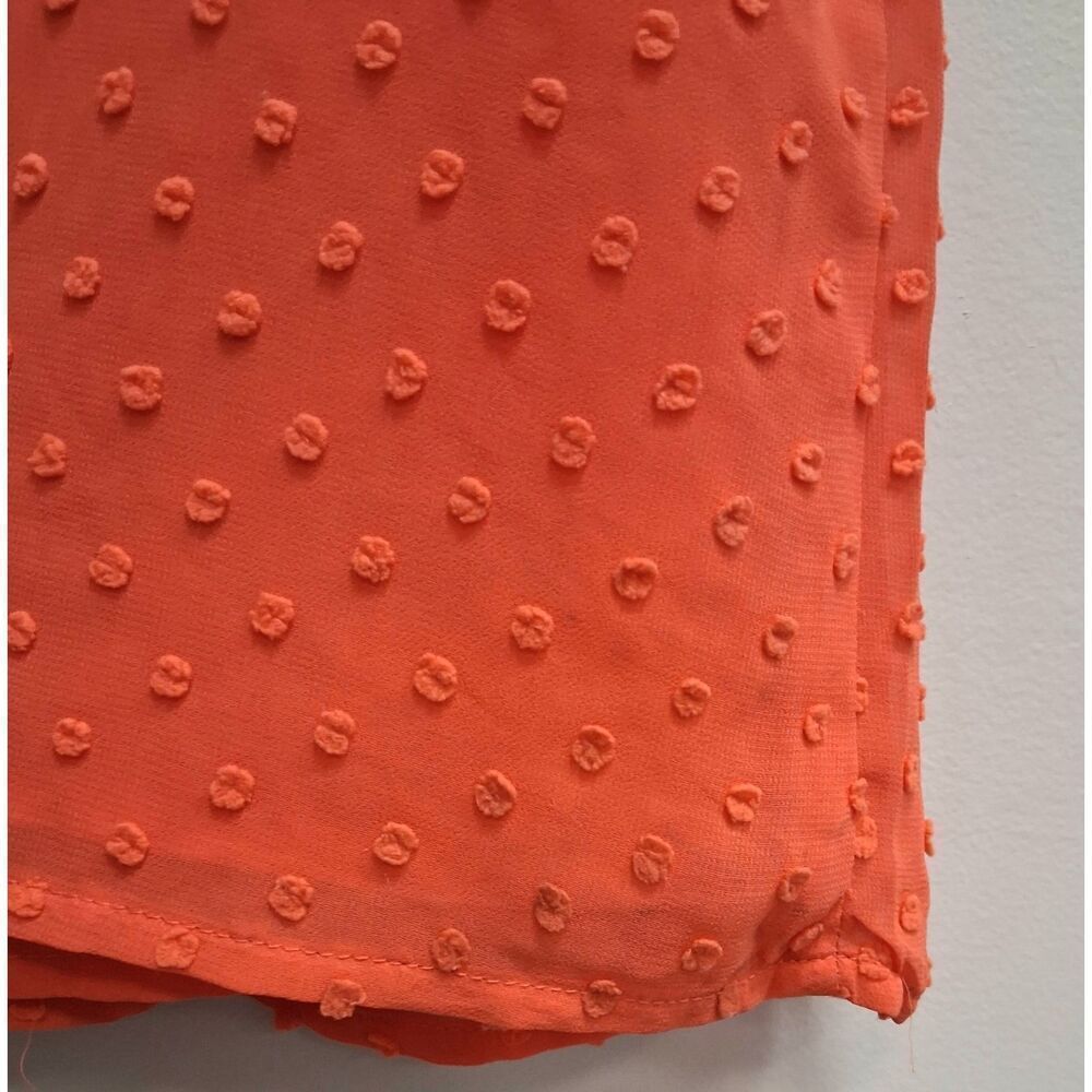 j.crew womens small Swiss dot orange blouse ann Taylor split neck top lot of 2 - Picture 12 of 12